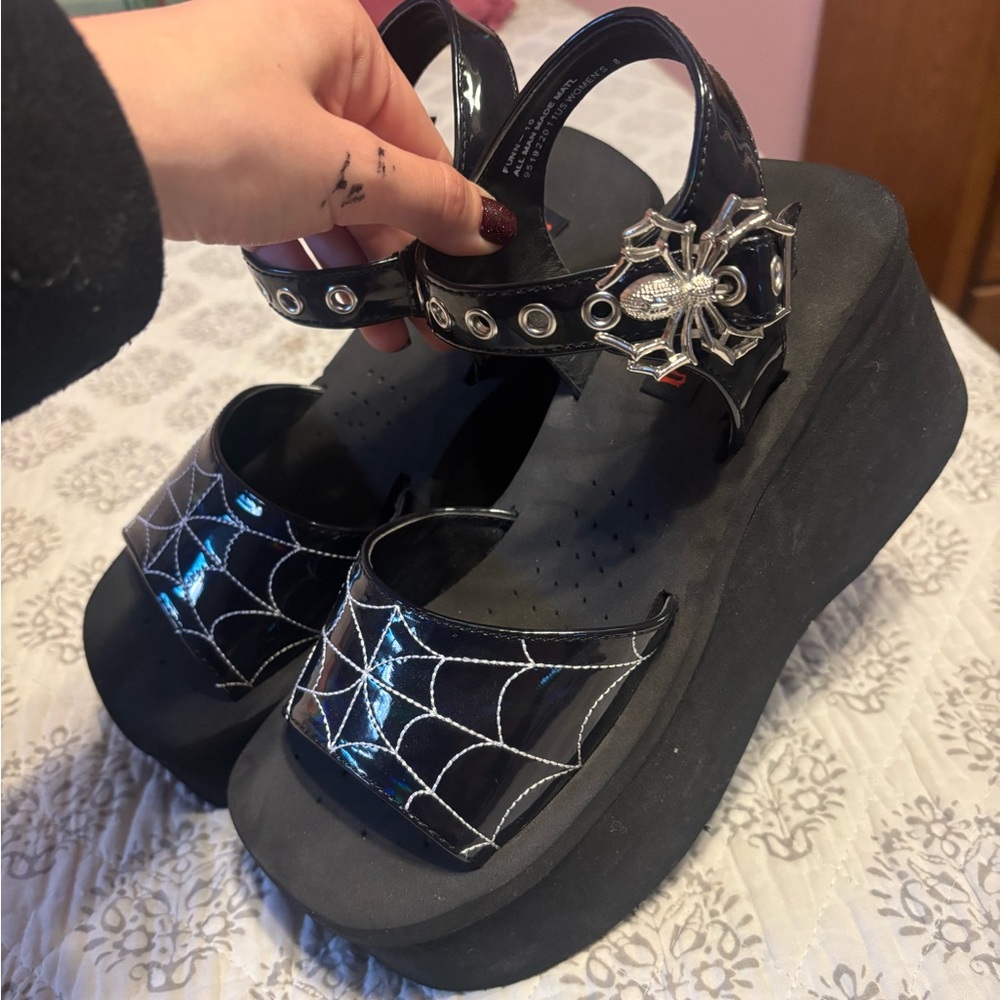 Demonia Black Platform Sandals